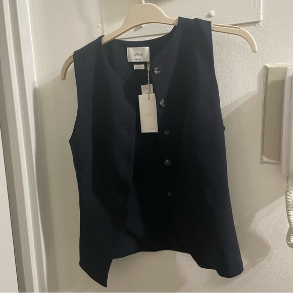 NWT Aritzia Wilfred Regal Vest Black Size 6 Slim-fit button-up - Picture 16 of 16
